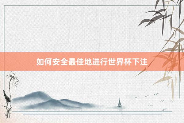如何安全最佳地进行世界杯下注