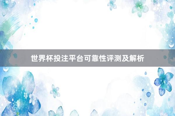 世界杯投注平台可靠性评测及解析